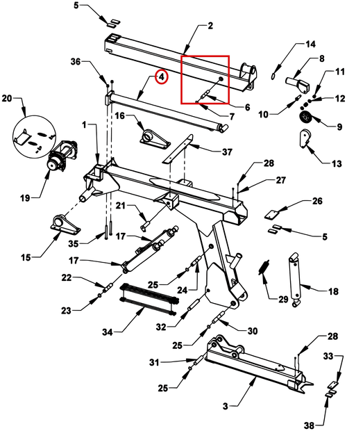 Chevron Renegade 408V&T 408T Boom Extension Cylinder - where it fits