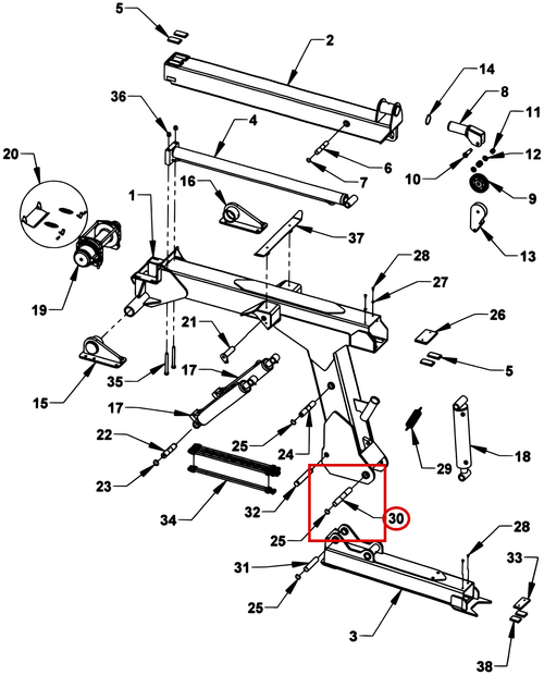 Chevron Renegade 408V&T Pin - Outer Boom Pivot - where it fits