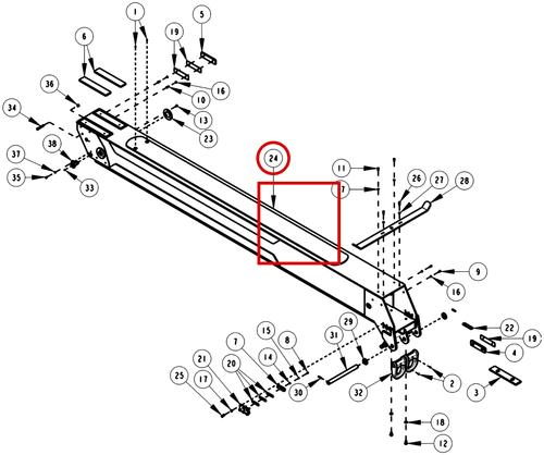 Century 1150 Second Stage Boom Weldment 1150 - where it fits