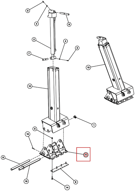 Century 4024/T2 Lower Spade Pad Weldment - where it fits