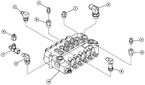Century 4024/T2 Valve, 5 Spool Parker - diagram