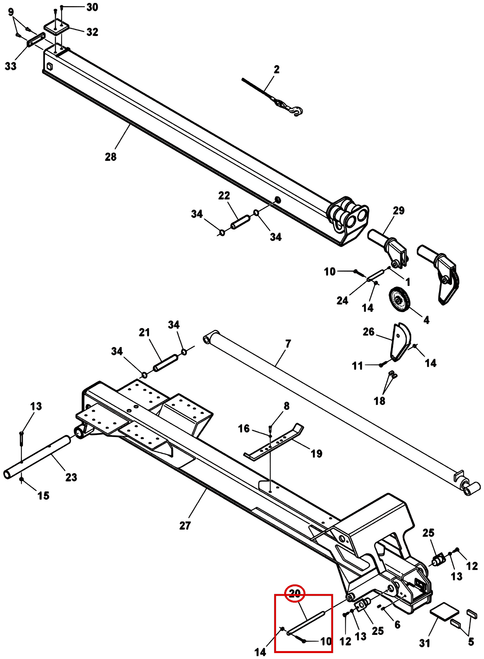 Challenger CH-35 Pin, Tilt Cylinder Base - where it fits