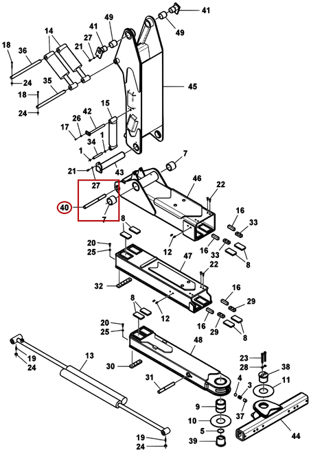 Challenger CH-35 Extend Cylinder Shaft 0716033 - where it fits