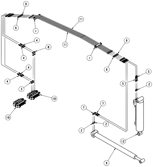 HYD TUBE ASSY 8FJ-58"-8FJ - diagram