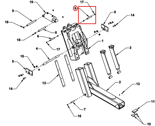 PIN - LIFT CYLINDER BASE END - where it fits