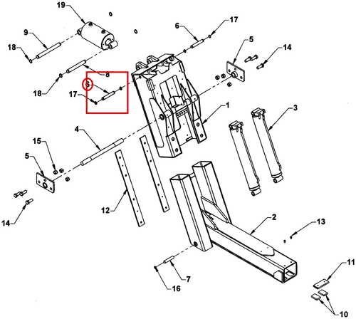 CARRIAGE LIFT CYLINDER PIN - where it fits