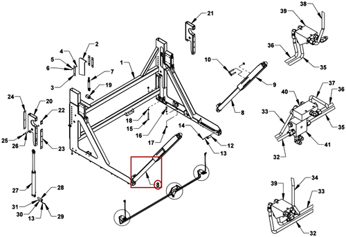 CYLINDER,DUAL DECK LIFT LH - where it fits