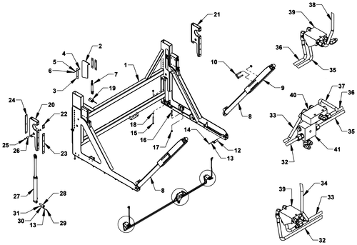 CYLINDER,DUAL DECK LIFT RH - diagram