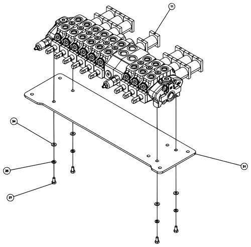 TUBE, HYD 1/2 X 17 13/16 RH ST - diagram