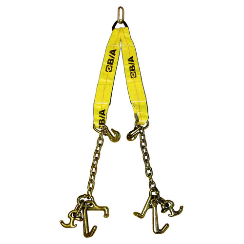 Low-Profile R, T, & Mini J Hook Adjustable V-Strap w/3' Legs - LP11-AV-WP