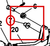 Century Series 10 Gen 1 End Cap, Control Handle Rod - diagram close-up