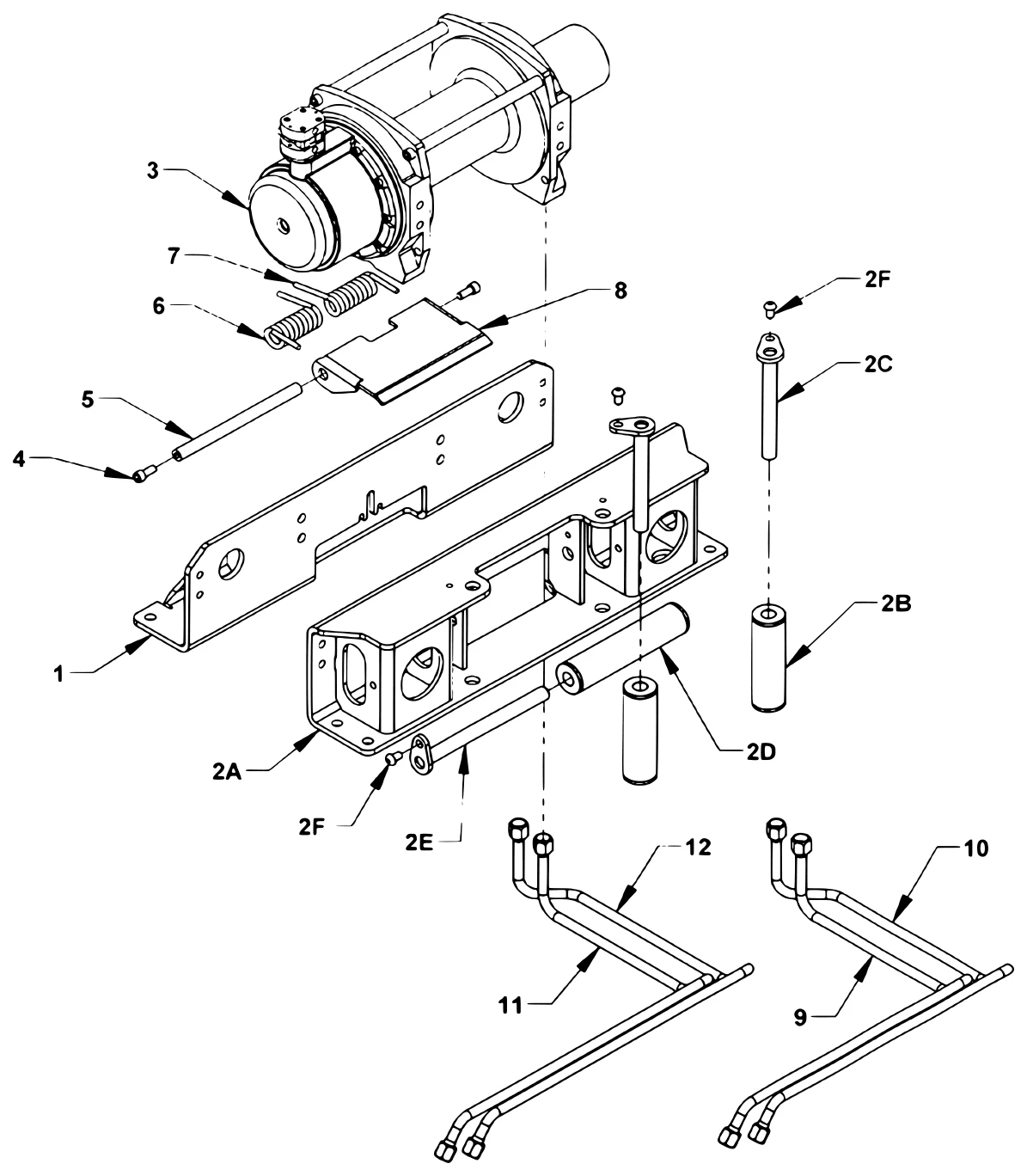 Century Series 10 Gen 2 Warn Winch - Air Free Spool diagram