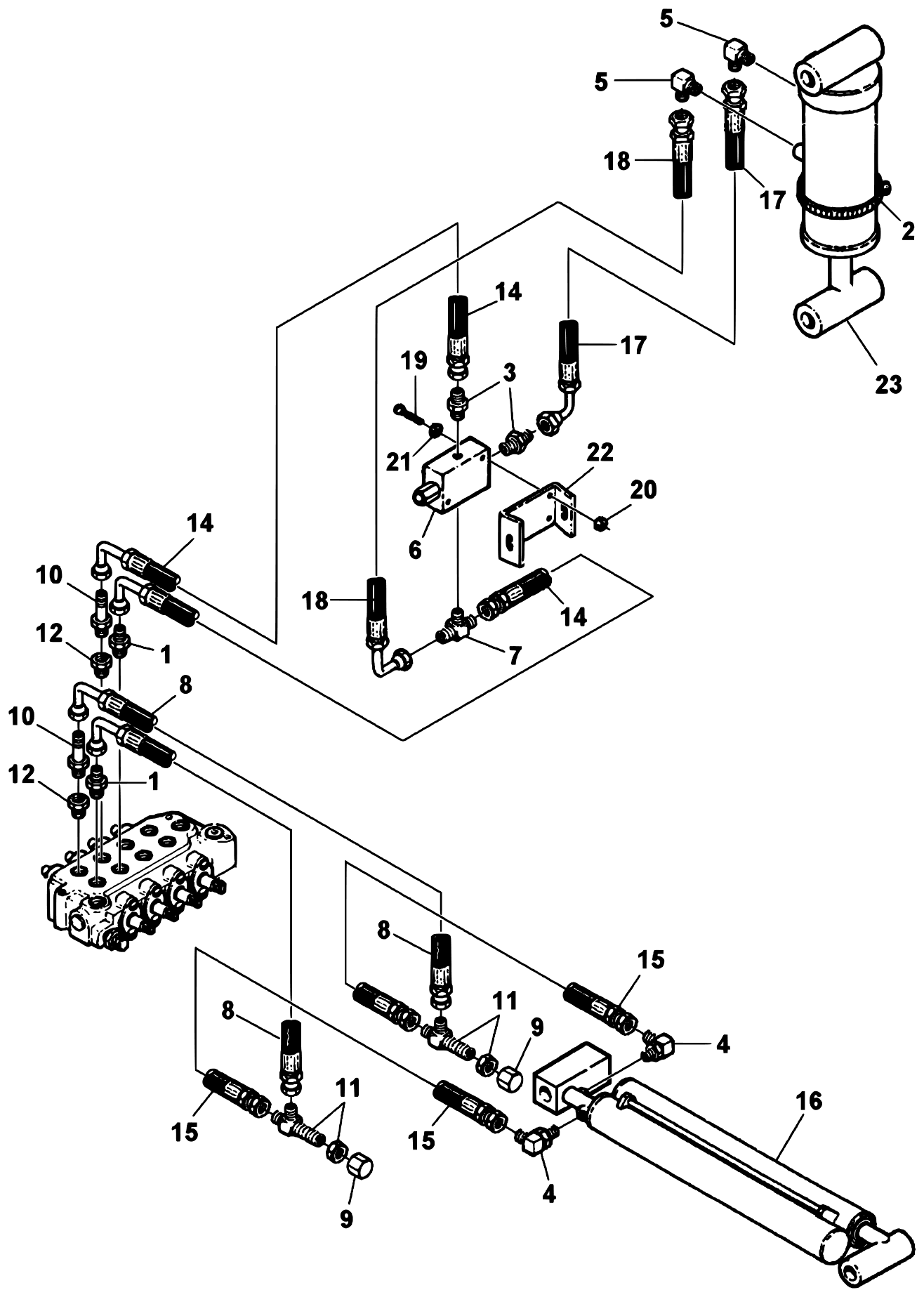 Century 1060S SDU2 (2000 manual) SDU/2 Lift & Extend Hydraulics diagram