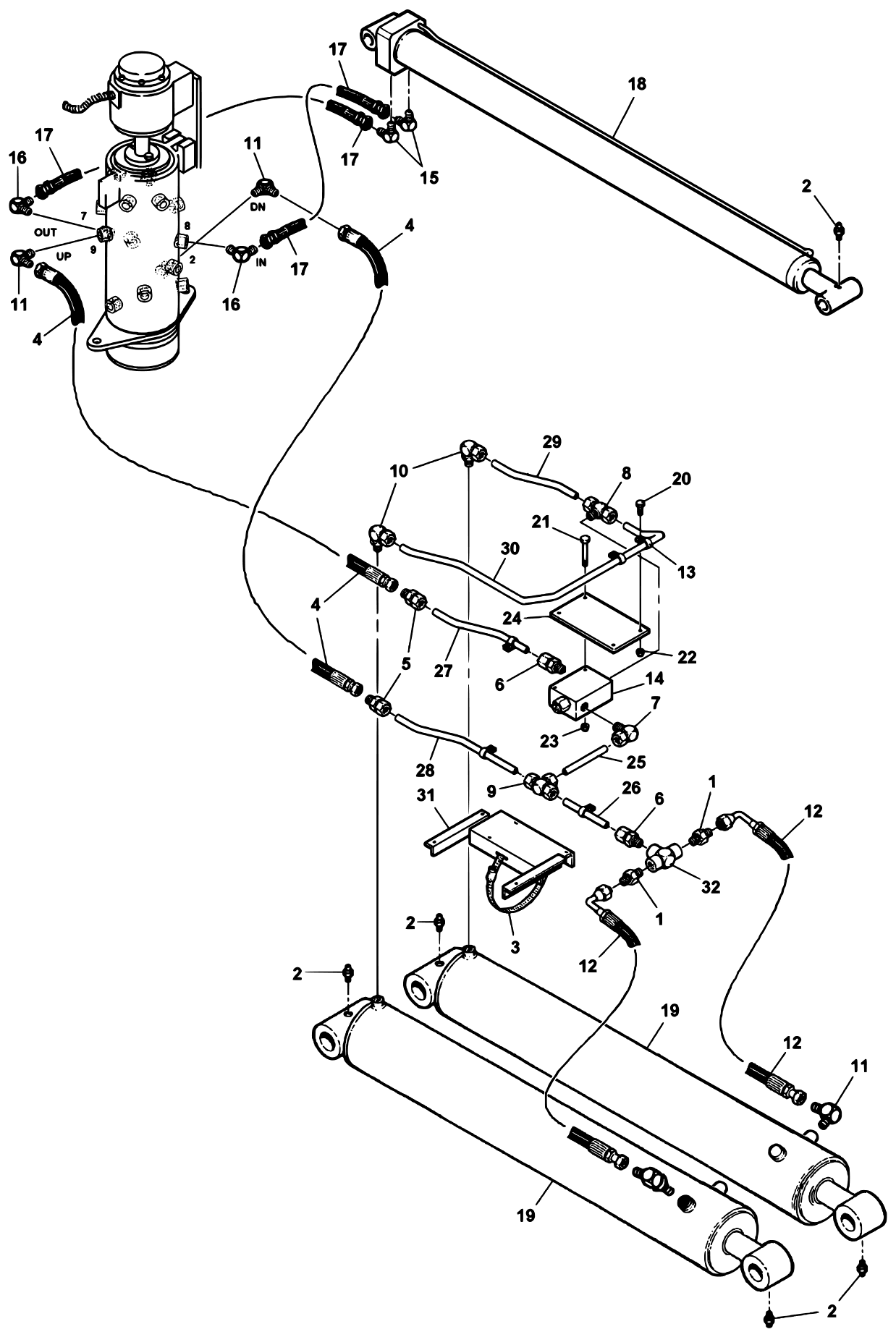 Century 1060S SDU2 (2000 manual) Boom Hydraulics diagram