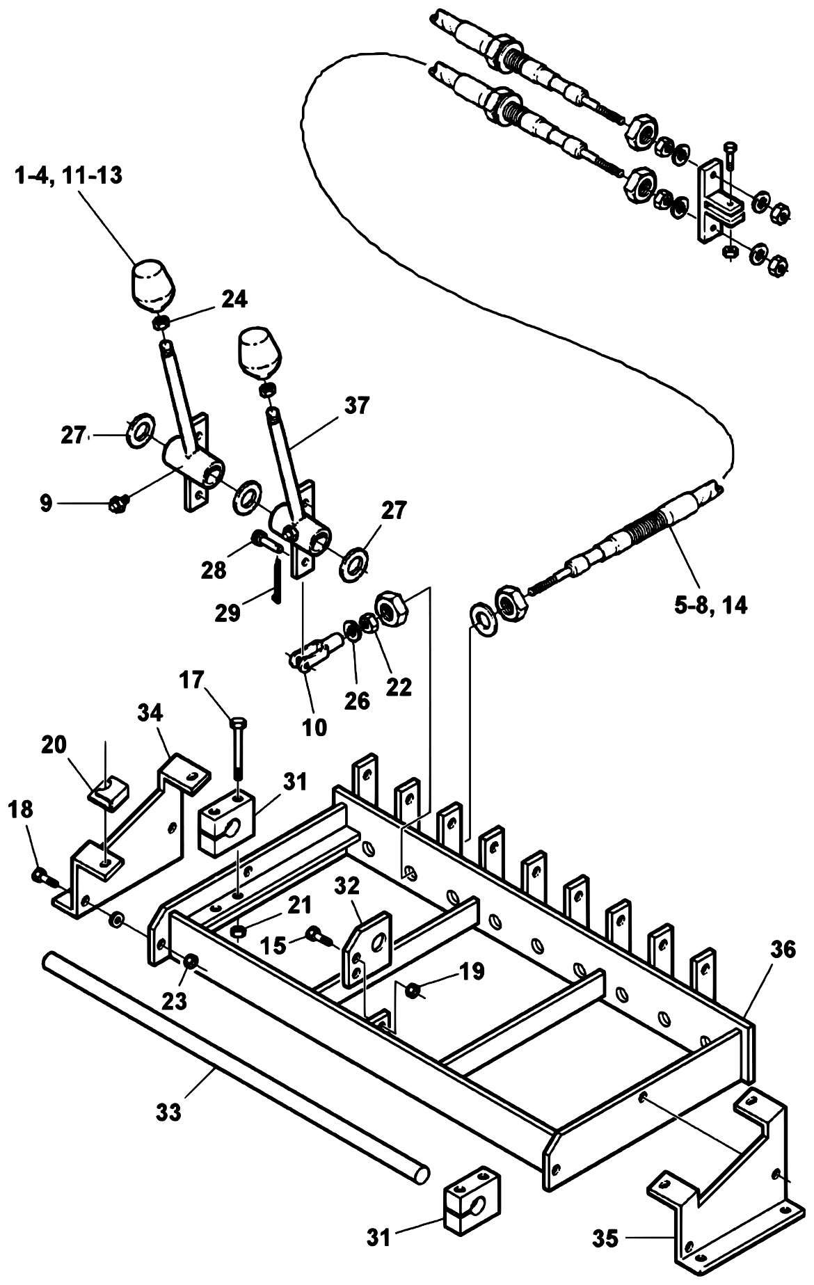 Century 1060S SDU2 (2000 manual) Right Control Assembly diagram
