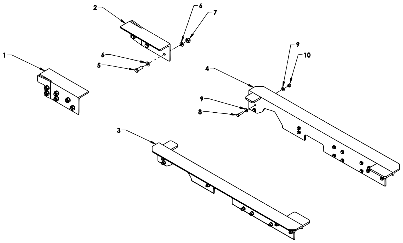 Century Series 10 Gen 1 (2005) 2013 Dodge Frame Reinforcements & Frame Mounted Pylon Brackets diagram
