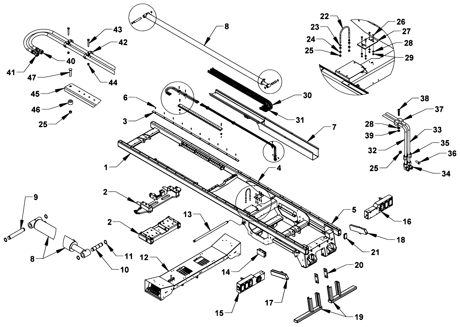 Chevron Series 10 Gen II Series 10 GEN2 Subframe Components - Adjustable Tilt Cylinders diagram