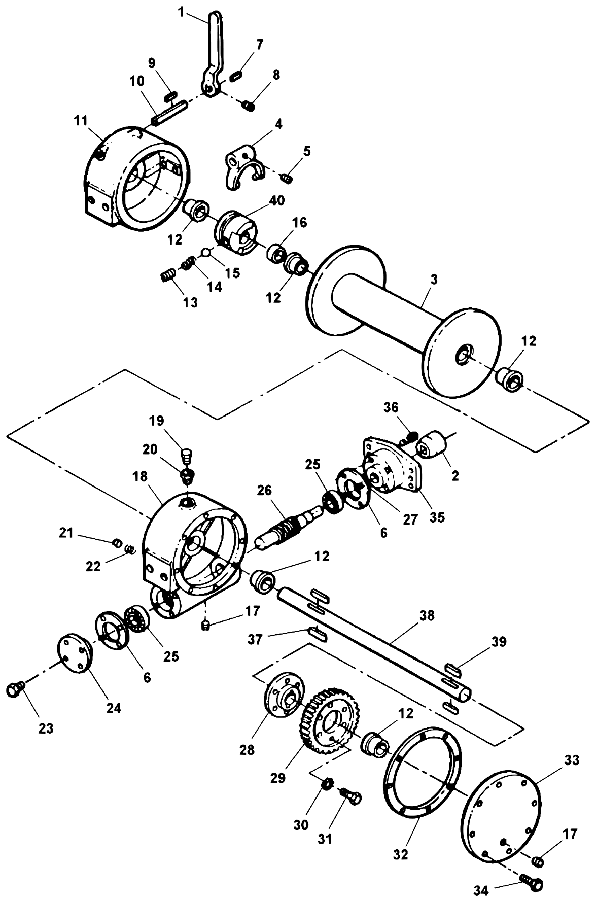 Chevron Series 10 Gen II Ramsey 234 Hydraulic Winch diagram