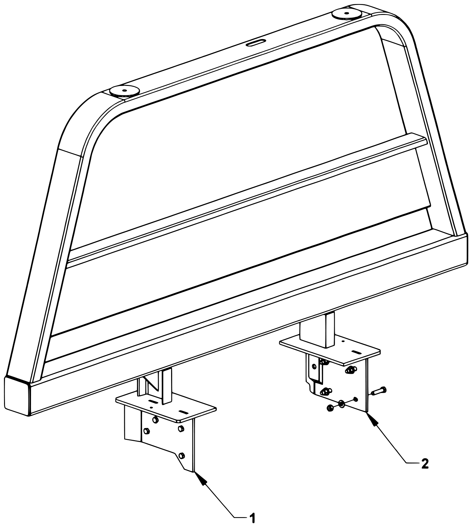 Chevron Series 10 Gen II Ford F550/F600 Frame Mounted Pylon Brackets diagram