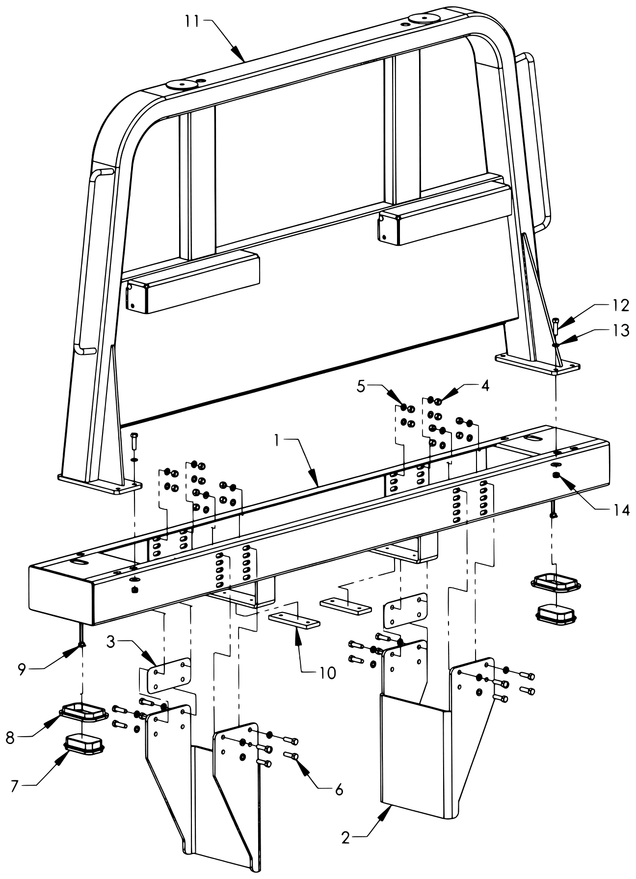 Chevron Series 10 Gen II Frame Mounted Pylon - 0940456-096 & 0940456-102 - Conventional Base Assembly diagram