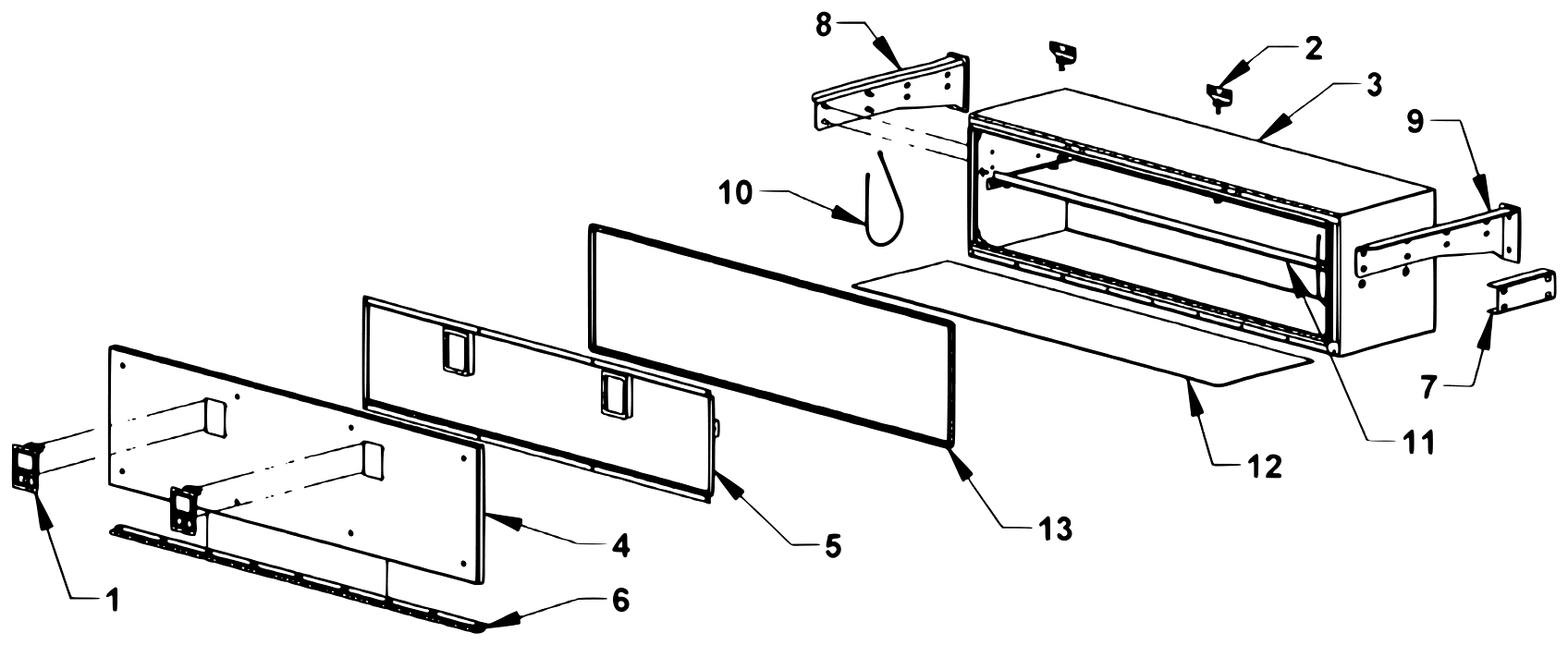 Chevron Series 10 Gen II 65" Aluminum Toolbox - 379000 diagram
