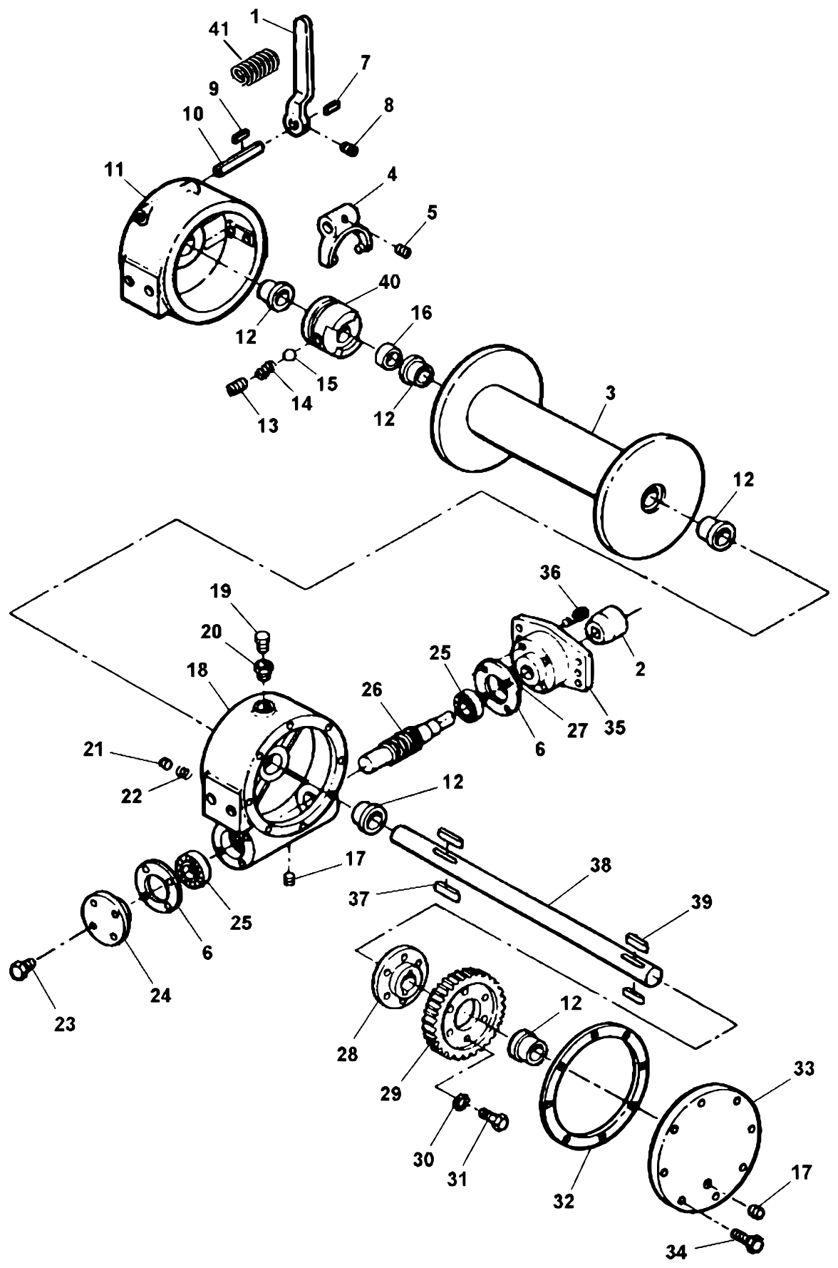 Century Series 12 Gen II Ramsey 234 Hydraulic Winch diagram