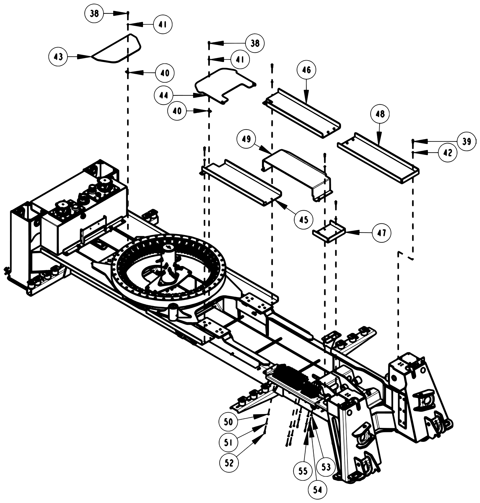 Century 1150 Knee Boom & Underlift Subframe Assembly (Cont'd) (1 of 2) diagram