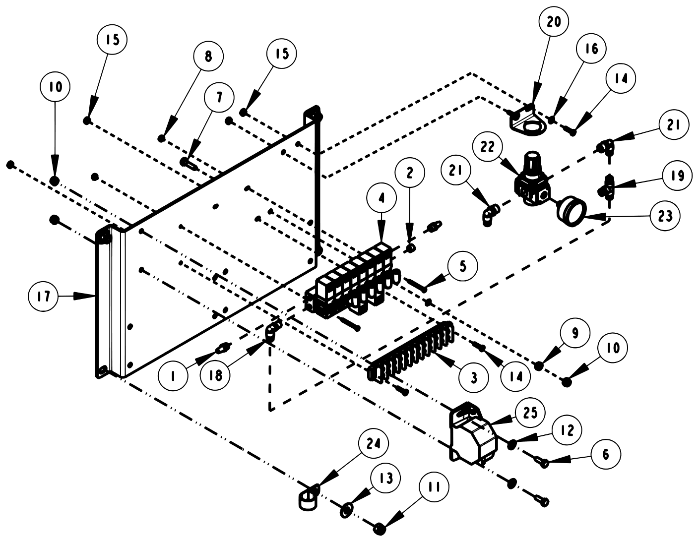 Century 1150 Knee Boom & Underlift Air Plate Assembly diagram