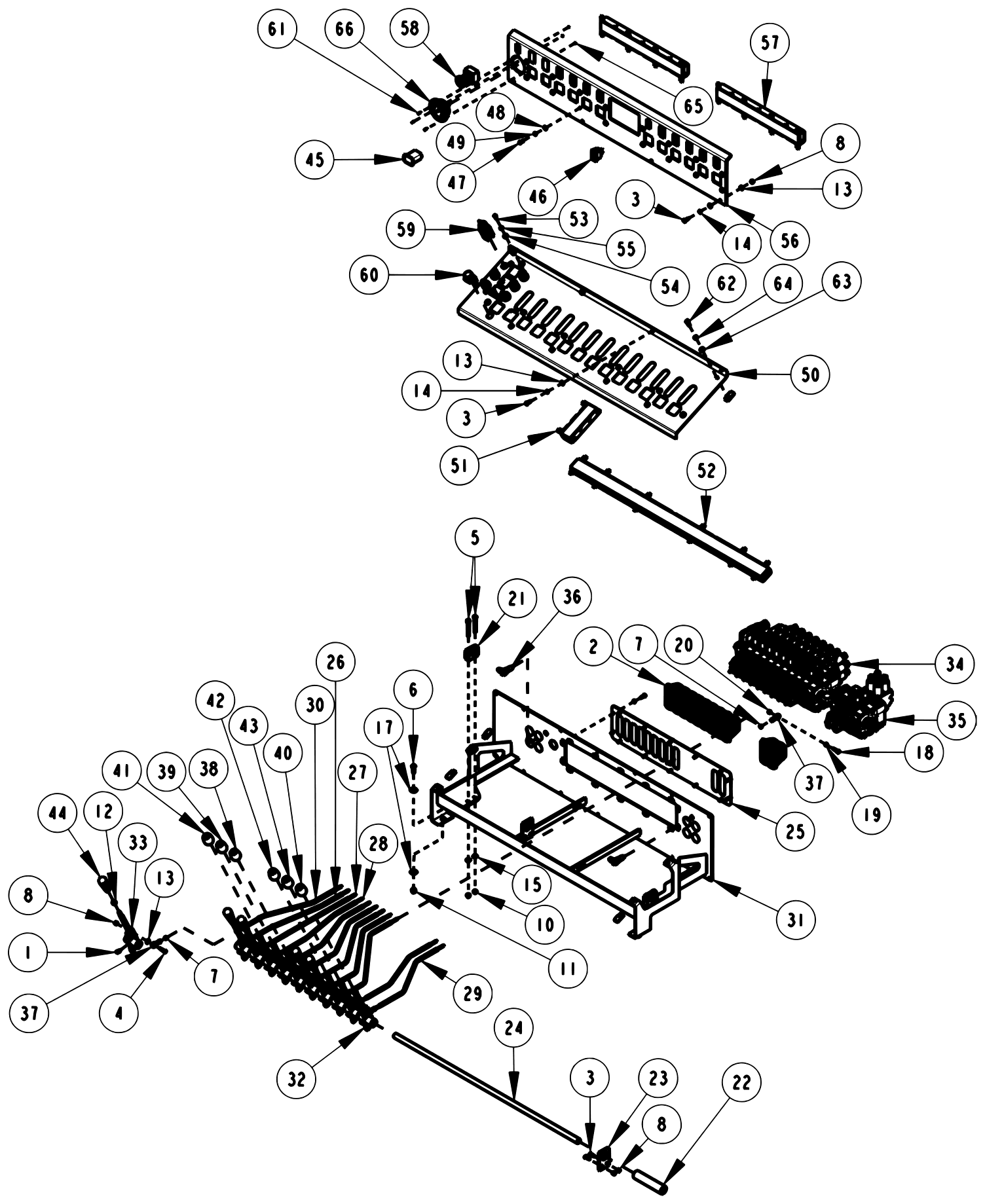 Century 1150 Knee Boom & Underlift LH Controls Assembly - Walvoil (Cont'd) diagram