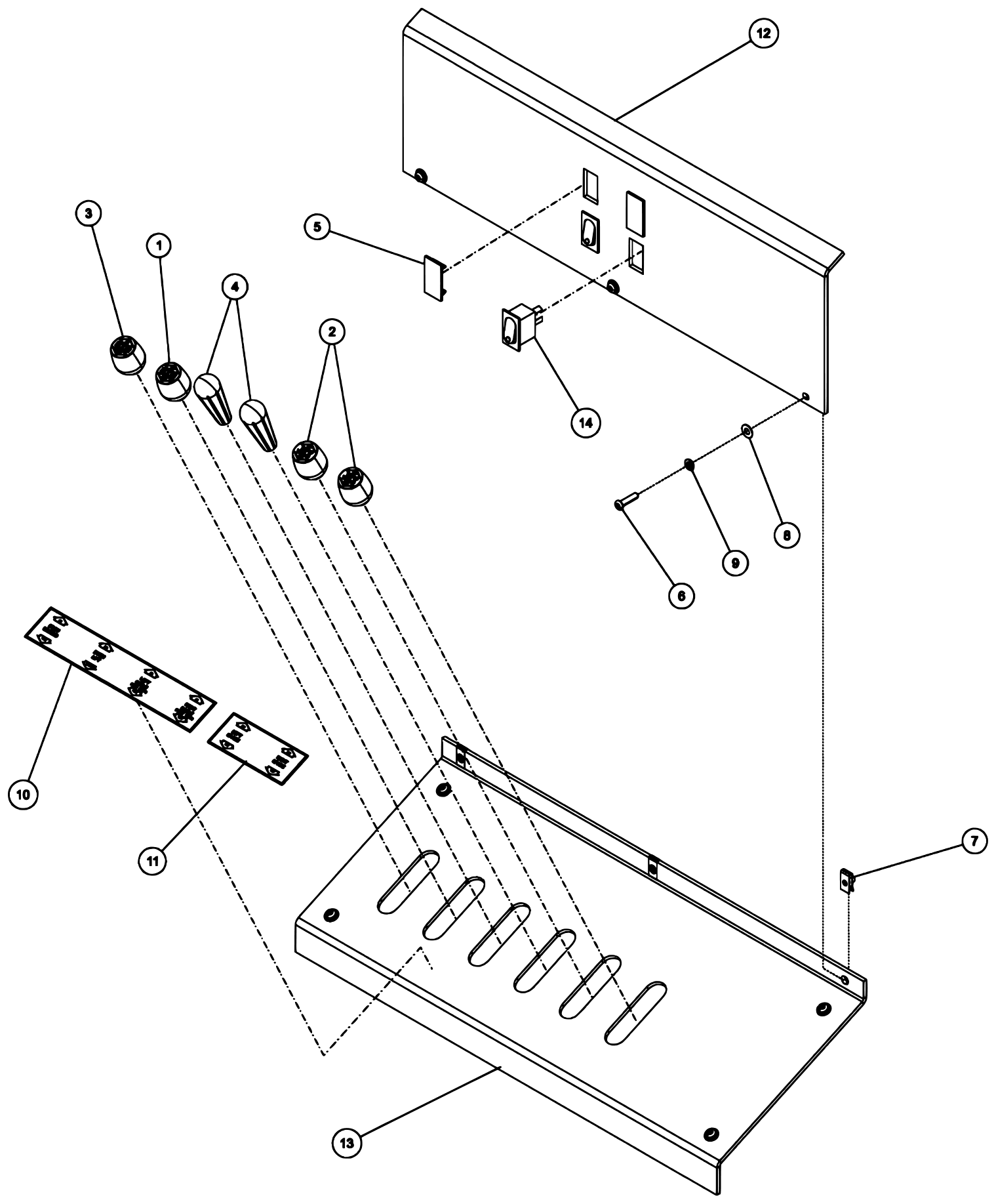 Century 4024 / T2 Control Kit Right (Knob, Decal, Pl) (0907708) diagram
