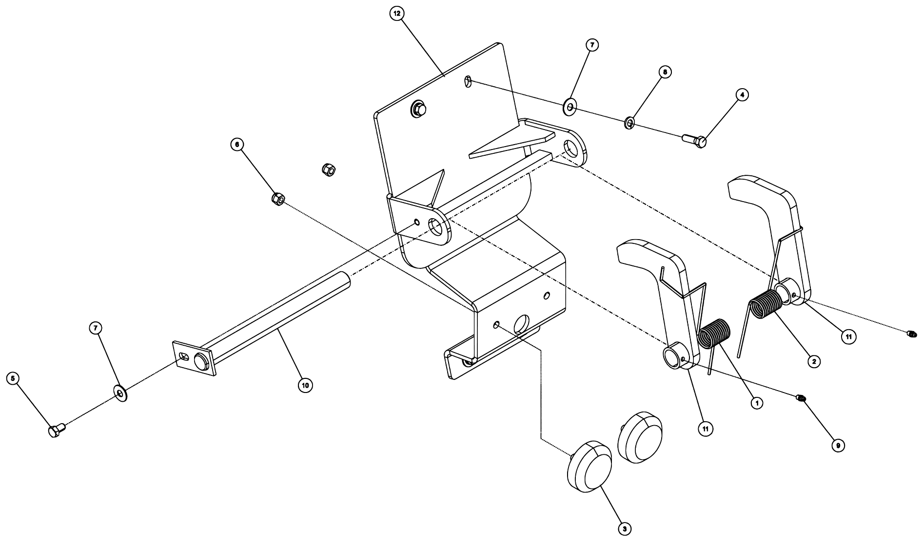 Century 4024 / T2 Hook Retainer Assembly W/O Lowrdr (0911762) diagram