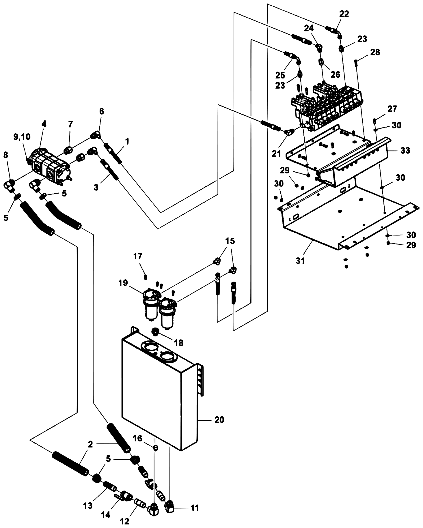 Vulcan V-30 (2004) Pump, Valve & Filter Hydraulics diagram