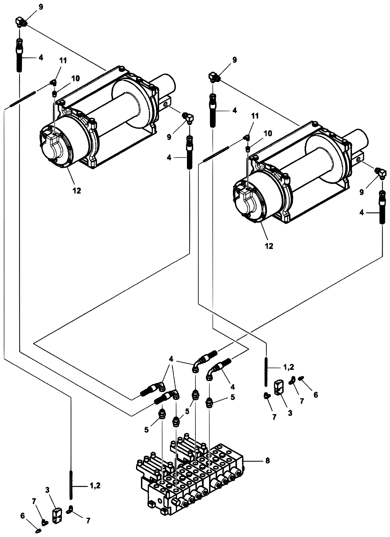 Vulcan V-30 (2004) Winch Hydraulics diagram
