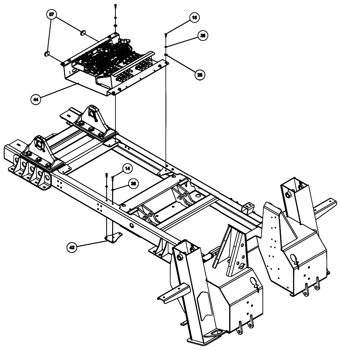 Vulcan V-30 Gen 2 (2022) 0911729, 3212/V30 Long Tower Subframe Assembly – View 1 of 10 diagram (view 2 of 10)