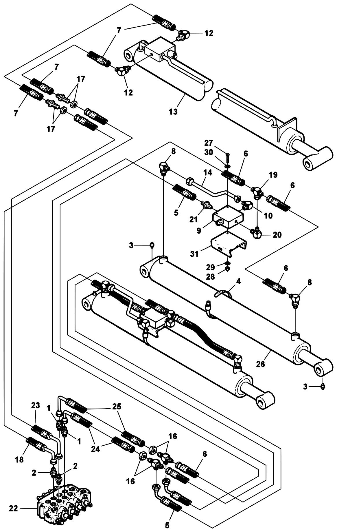 Challenger CH-35 (2001 manual) Recovery Boom Hydraulics diagram