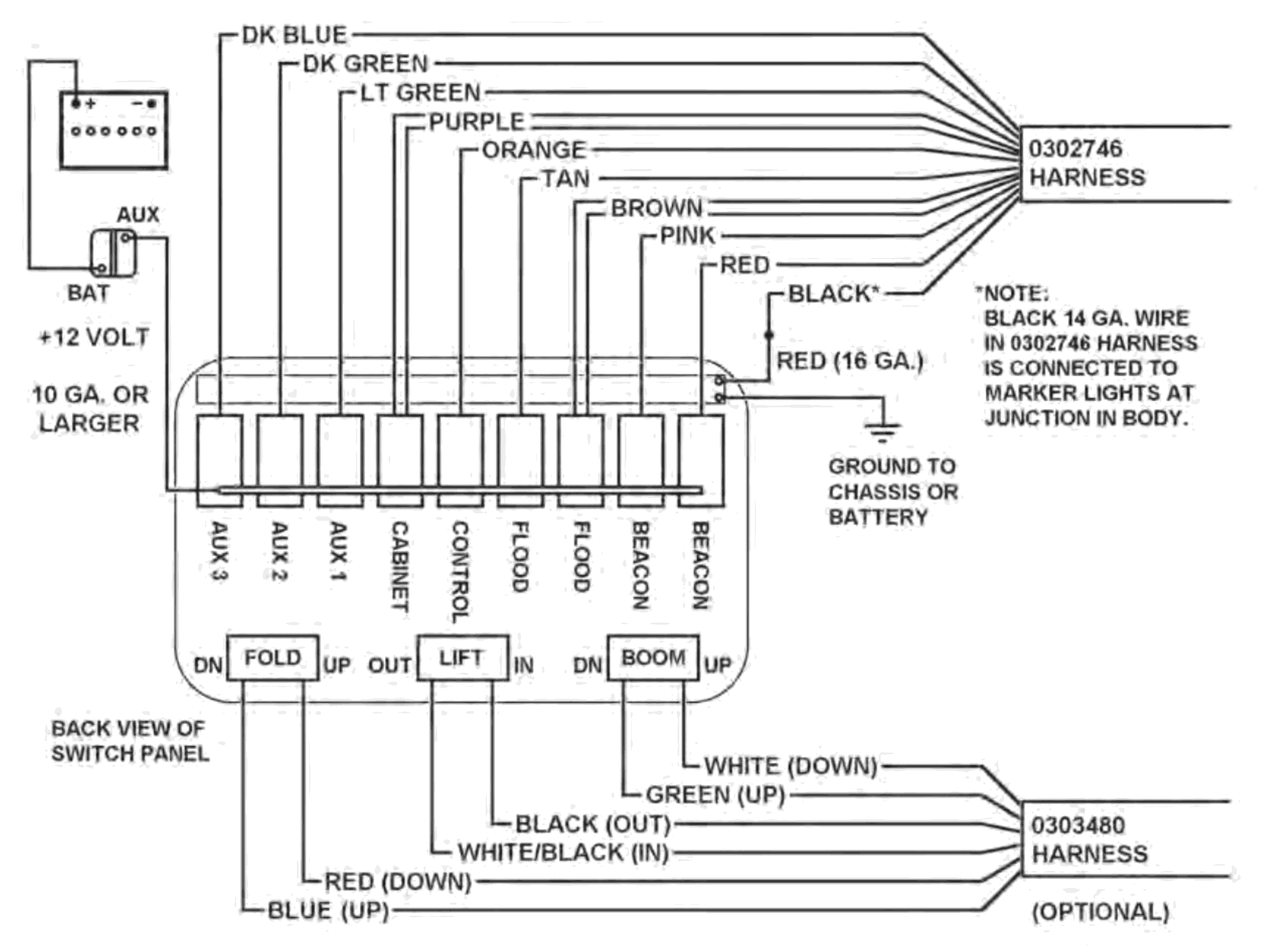 Century 5130 & 5230 (2011 manual) Electrical Schematic - Switch Panel Wiring diagram