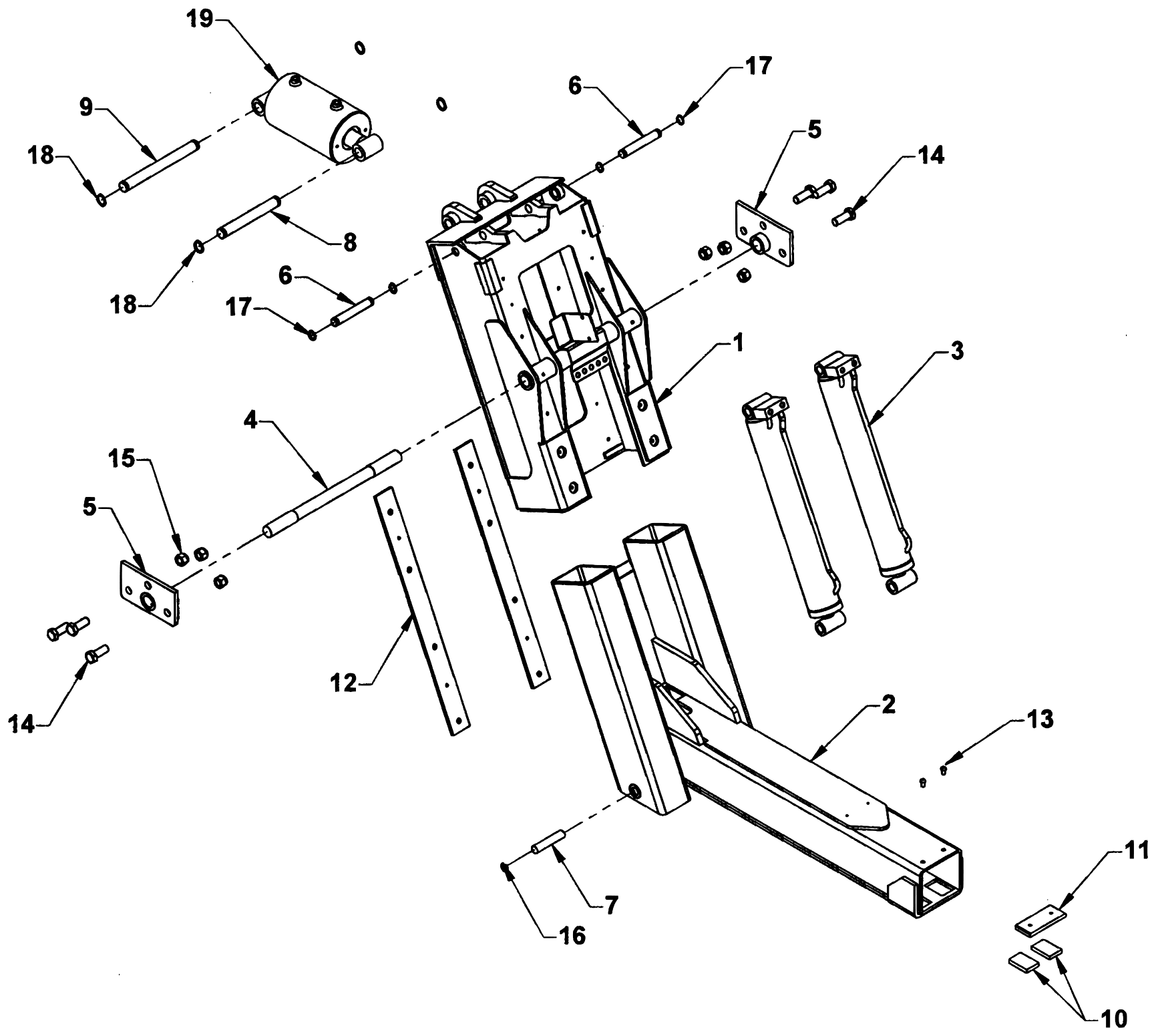 Chevron 408 / 410 / 512 Series (2016 manual) 512 Underlift Components diagram