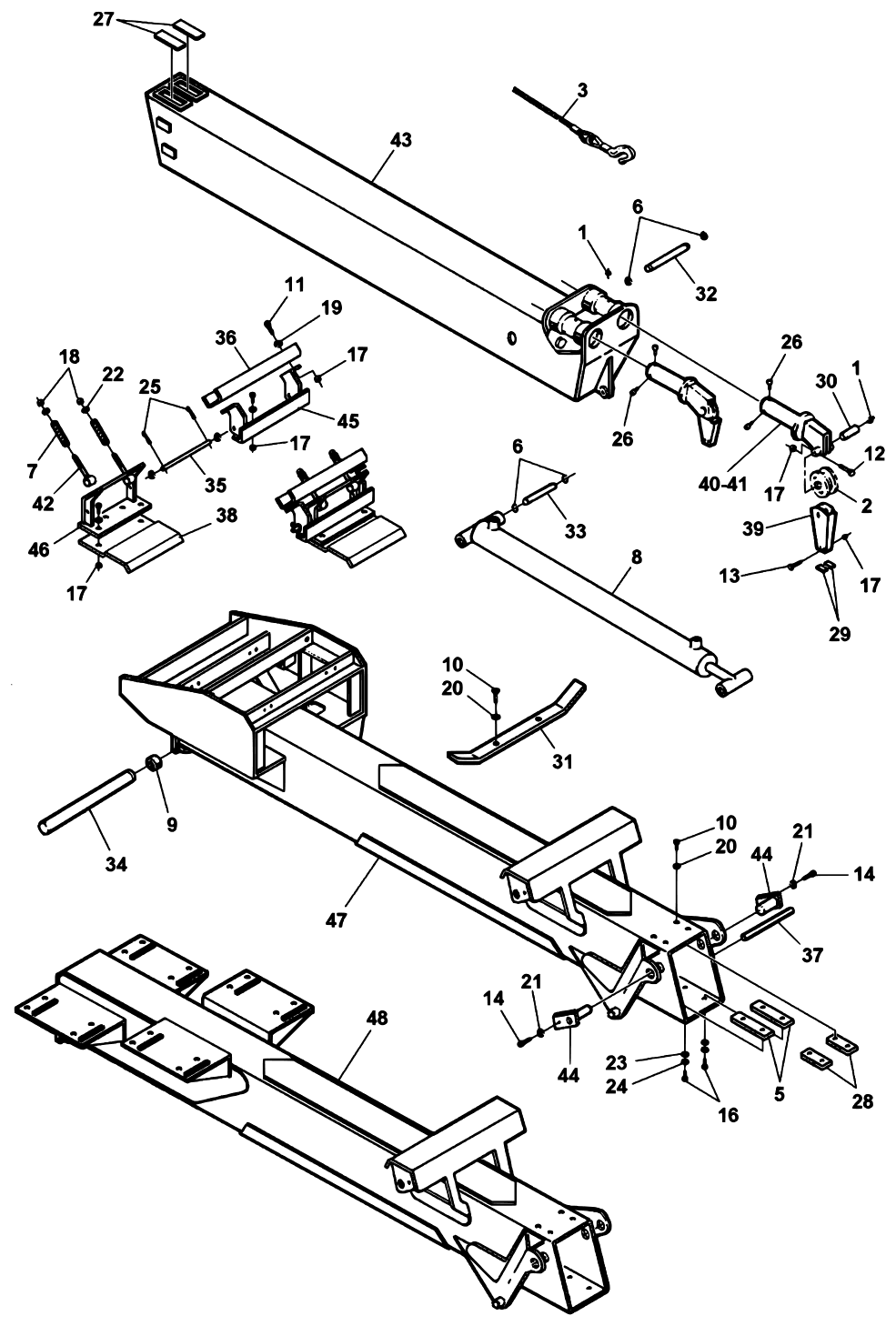 Century 5030T / T3 (1999 manual) Boom Assembly diagram