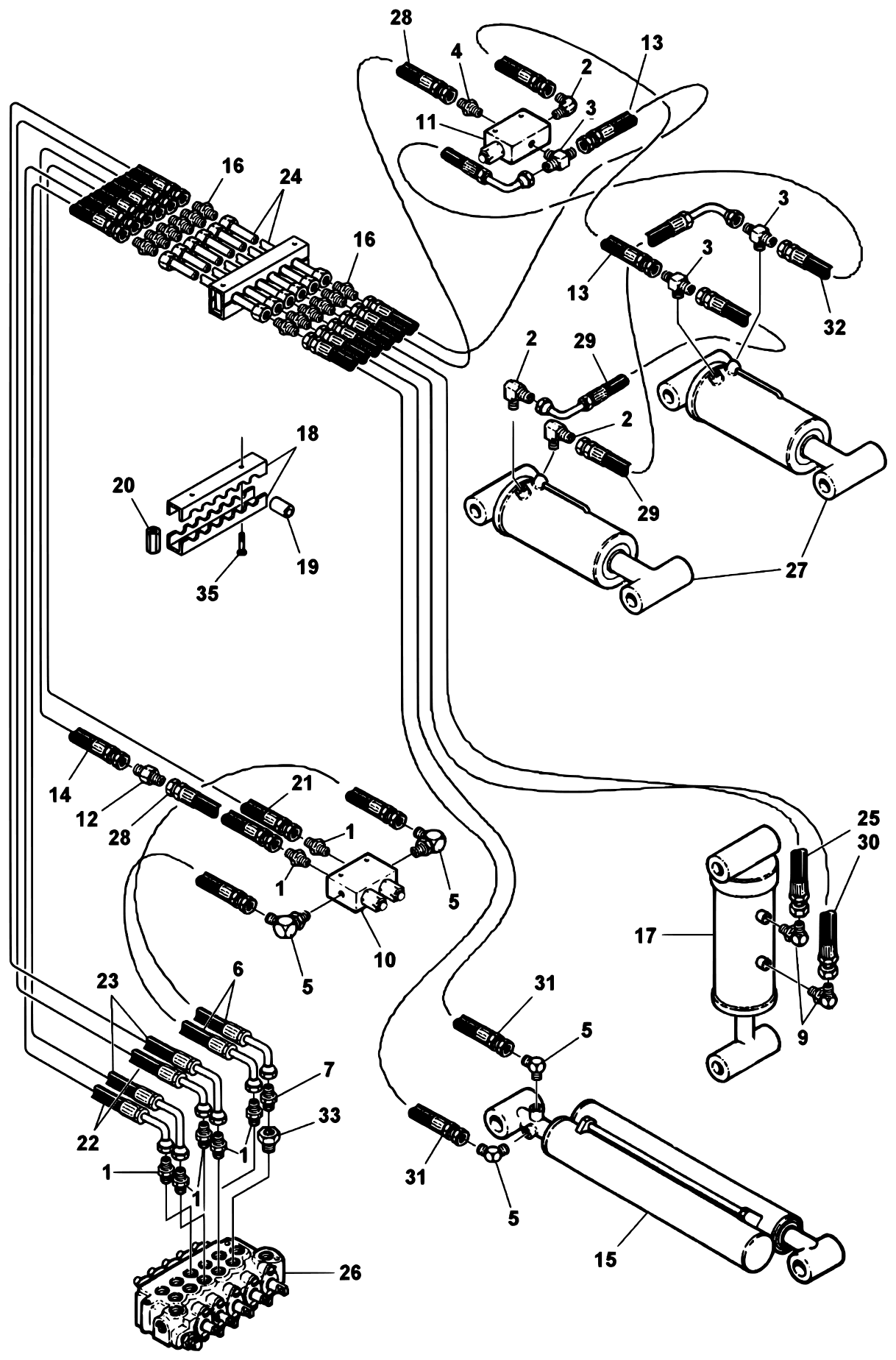 Century 5030T / T3 (1999 manual) Underlift Hydraulics diagram