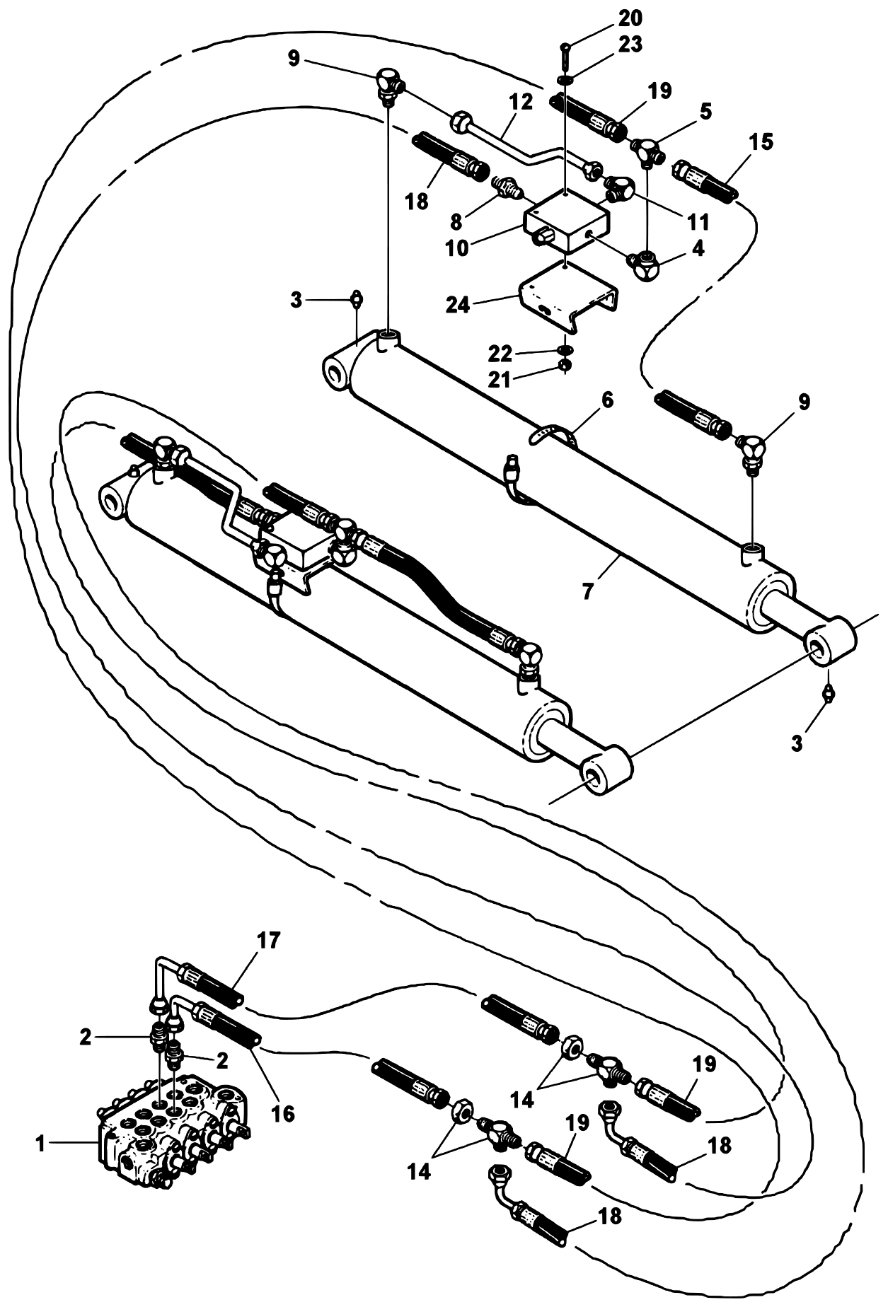 Century 5030T / T3 (1999 manual) Boom Elevation Hydraulics diagram