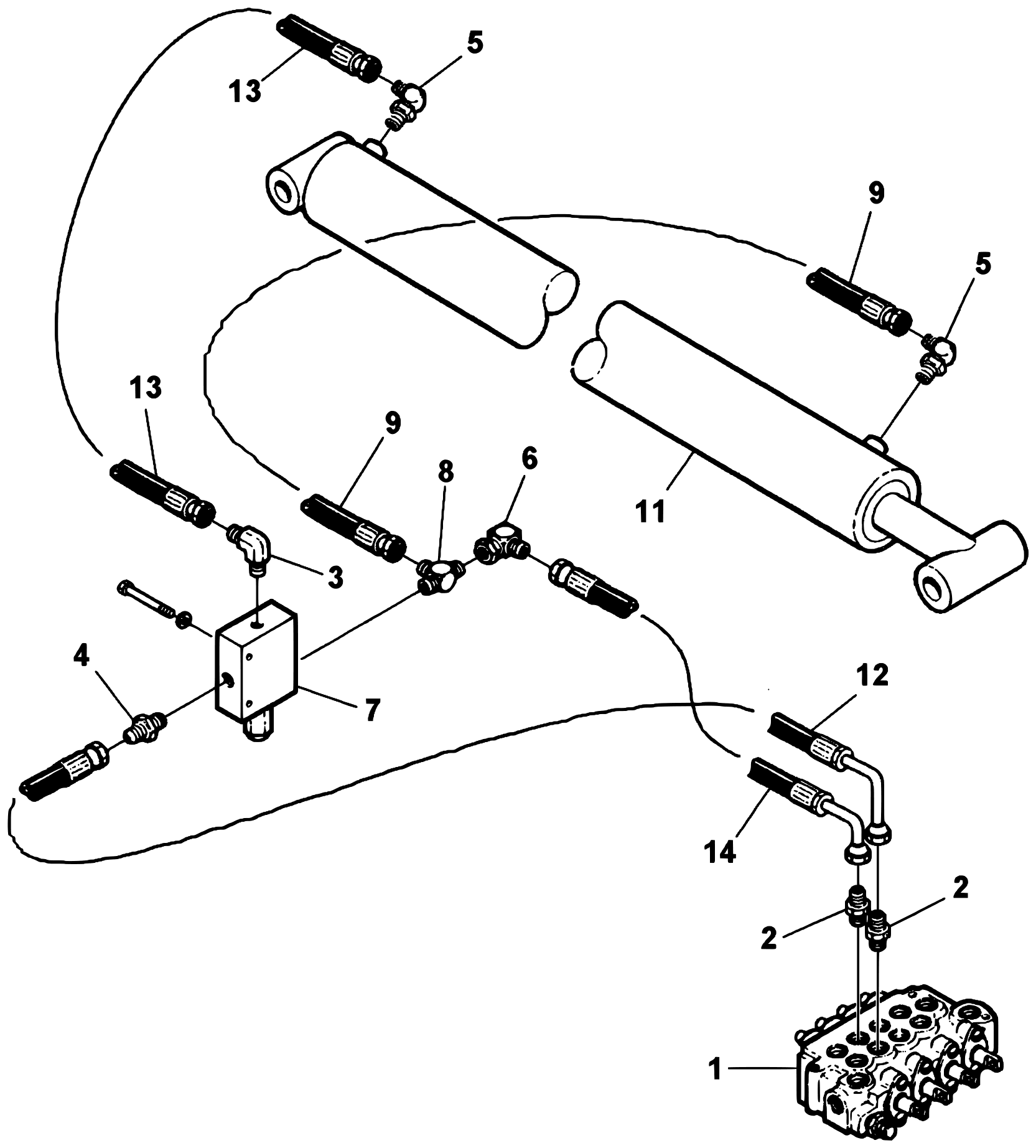 Century 5030T / T3 (1999 manual) Boom Extension Hydraulics diagram