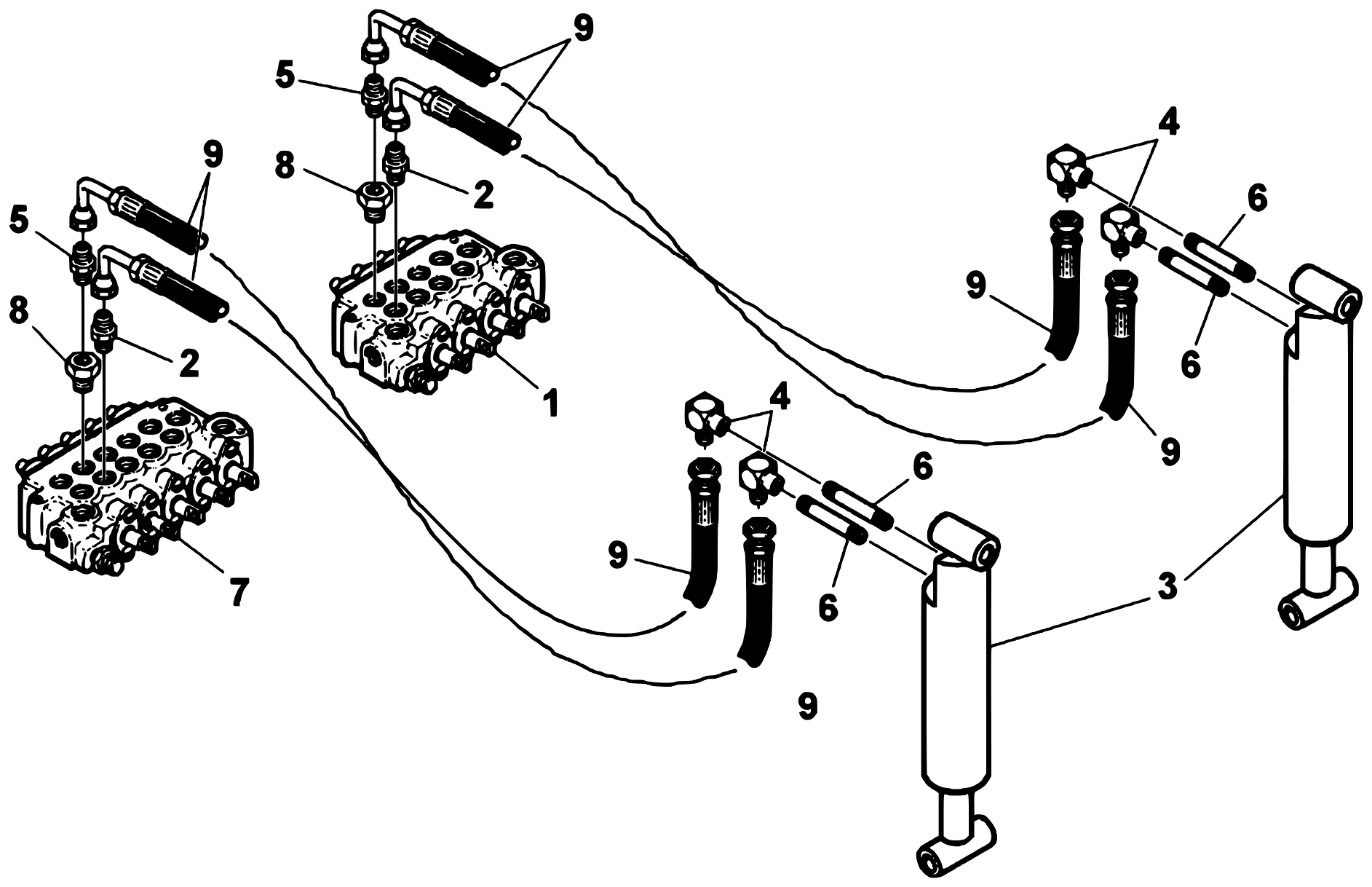 Century 5030T / T3 (1999 manual) Rear Spade Hydraulics diagram