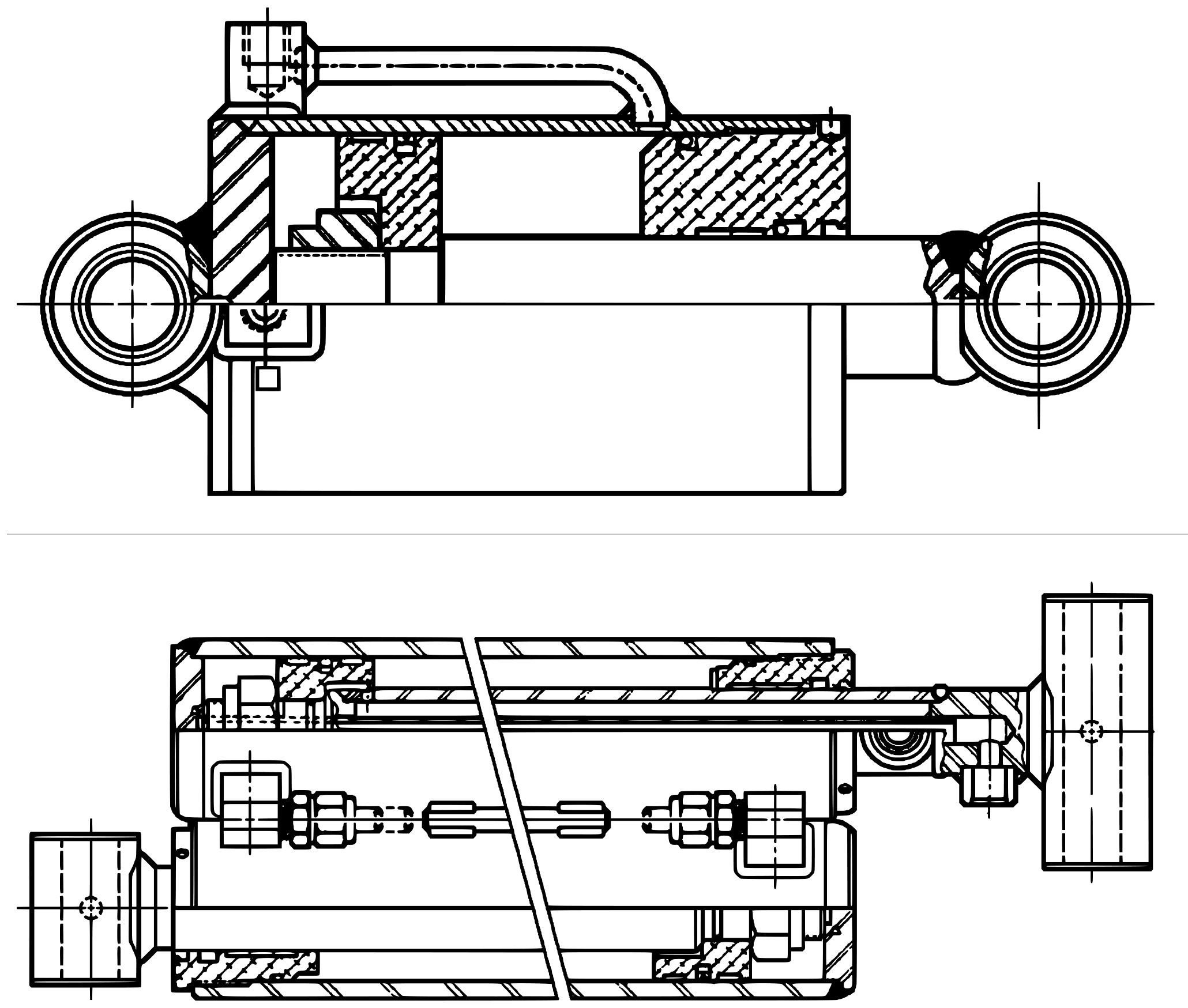 Century 5030T / T3 (1999 manual) Hydraulic Cylinders - Underlift Tilt & Underlift Extension diagram