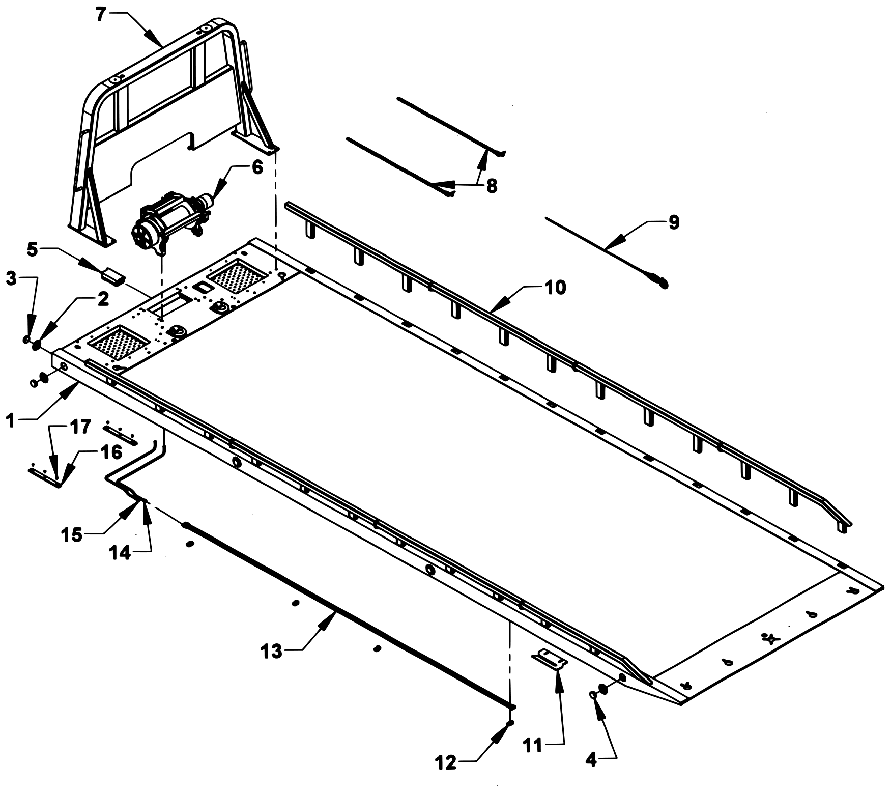 Chevron Series 20 LCG Gen 2 (2025 manual) GEN2 Series 20 LCG Steel Bed Assembly - Removable Rail diagram