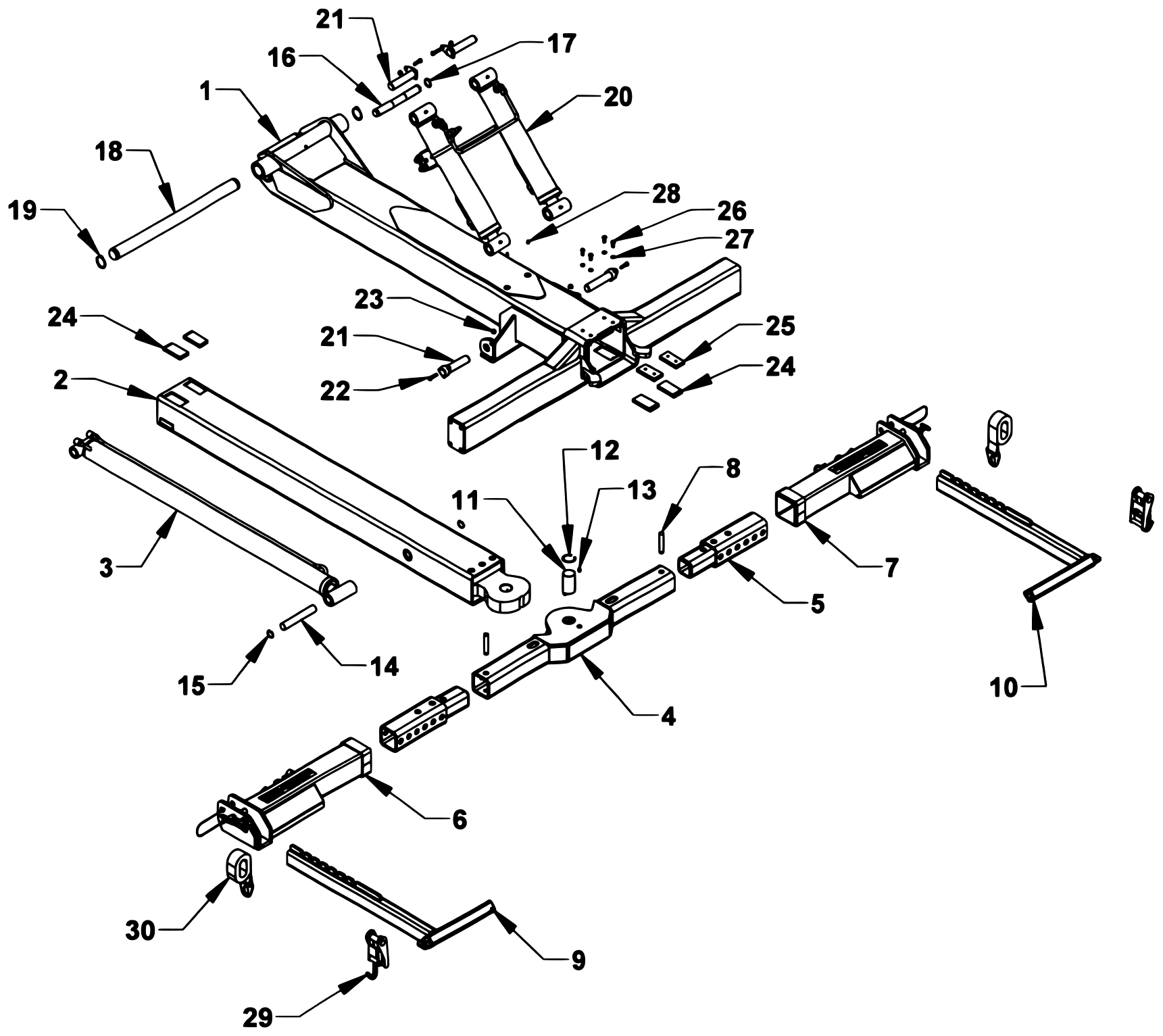 Chevron Series 20 LCG Gen 2 (2025 manual) 20 LCG 6,000 Lb. Wheel Lift - 10260605G diagram