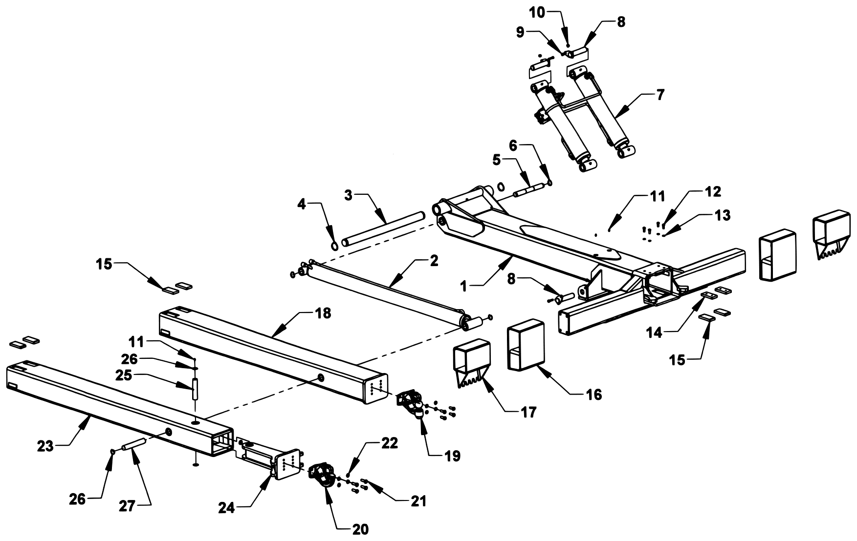 Chevron Series 20 LCG Gen 2 (2025 manual) 6,000 Lb. Telescoping Pintle Underlift diagram