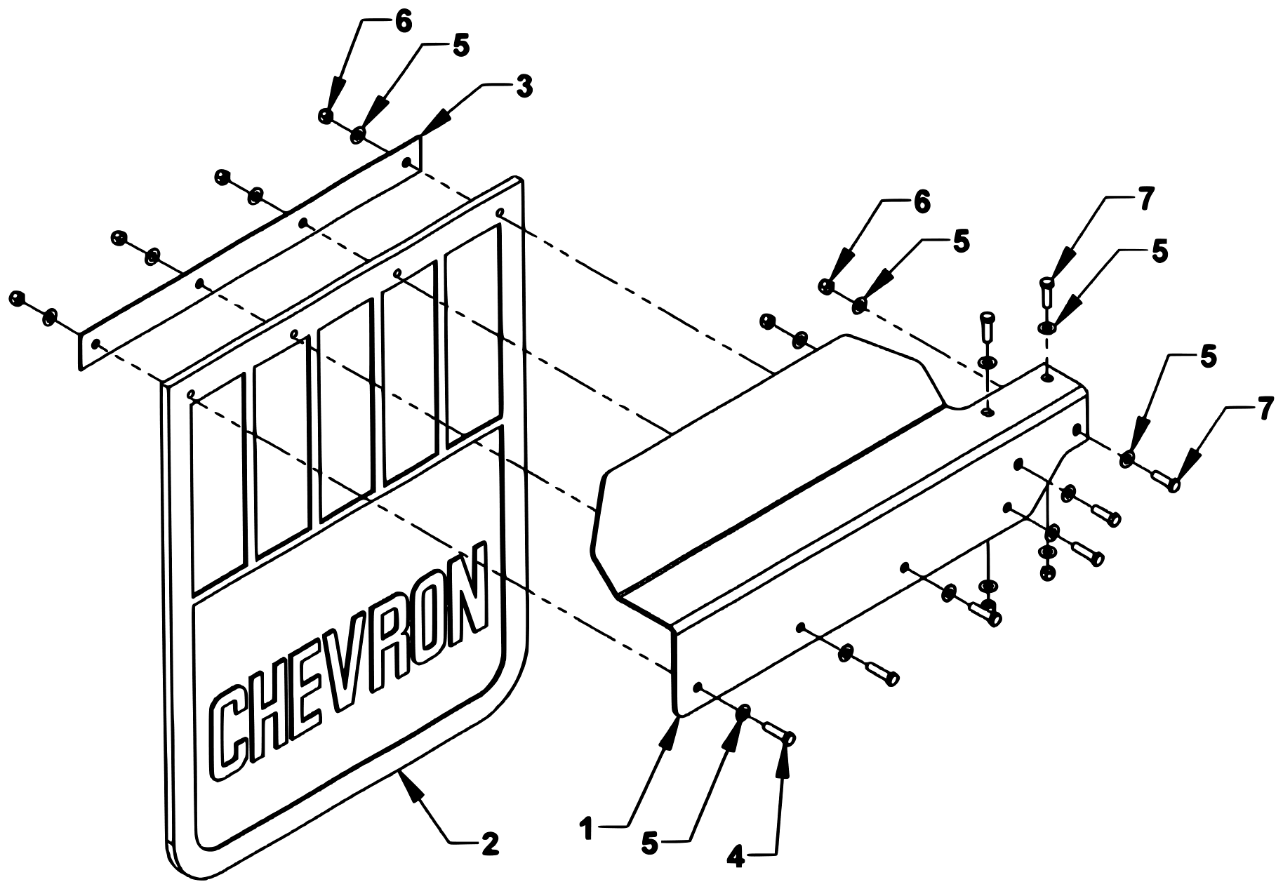 Chevron Series 20 LCG Gen 2 (2025 manual) Mudflap Components diagram