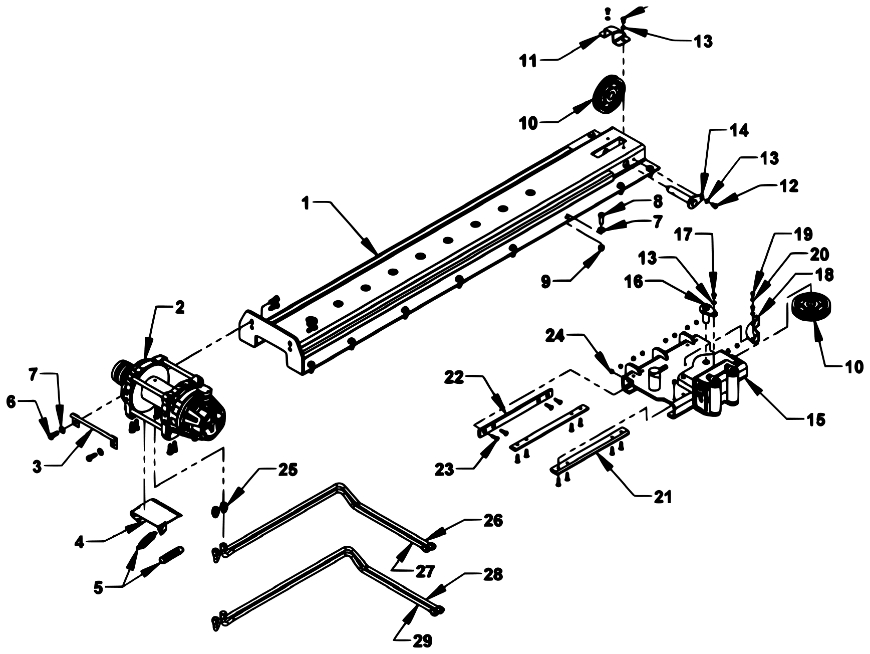 Vulcan Series 10 Gen 2 (2025 manual) Manual Slidewinder (Long Track) diagram