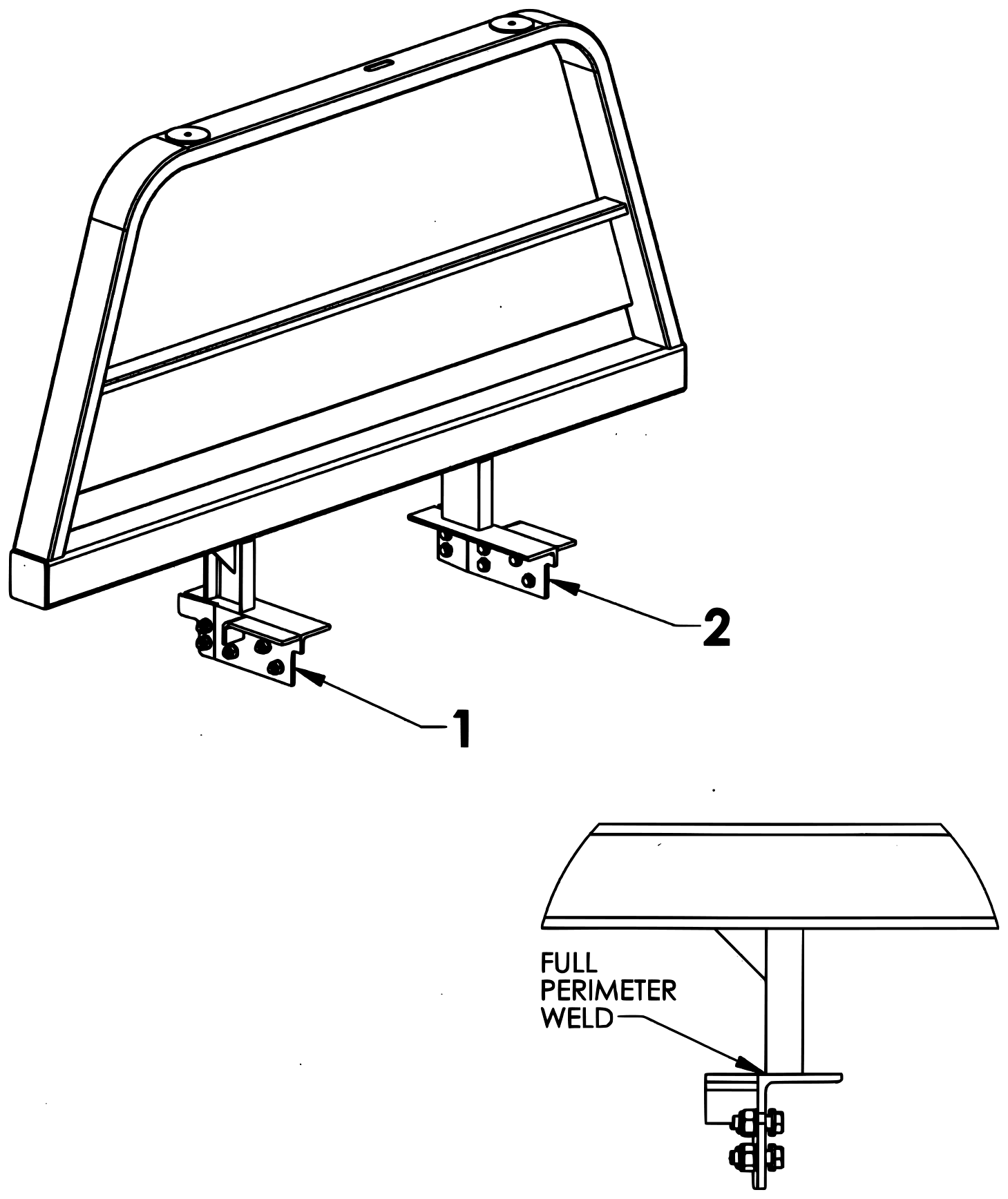 Vulcan Series 10 Gen 2 (2025 manual) 2013 Dodge 5500 Frame Mounted Pylon Brackets diagram