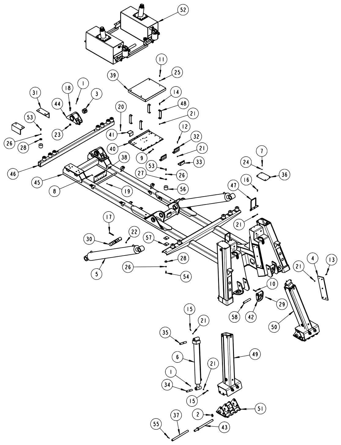 Century 7035 2-Speed (2011 manual) Subframe Assembly diagram